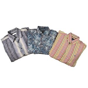 MIXED LOT OF 3 Men's M Multicolor T Bahama/Coofandy/R Lauren Button Ups SEE DESC